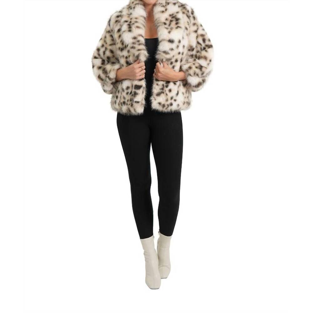 NEW LOVE TOKEN button front full collar jacket in snow leopard